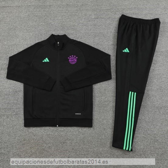 Nuevo Conjunto Completo Ropa Deportiva Con Cremallera Larga Bayern Munich 23/24 Negro I Purpura Baratas